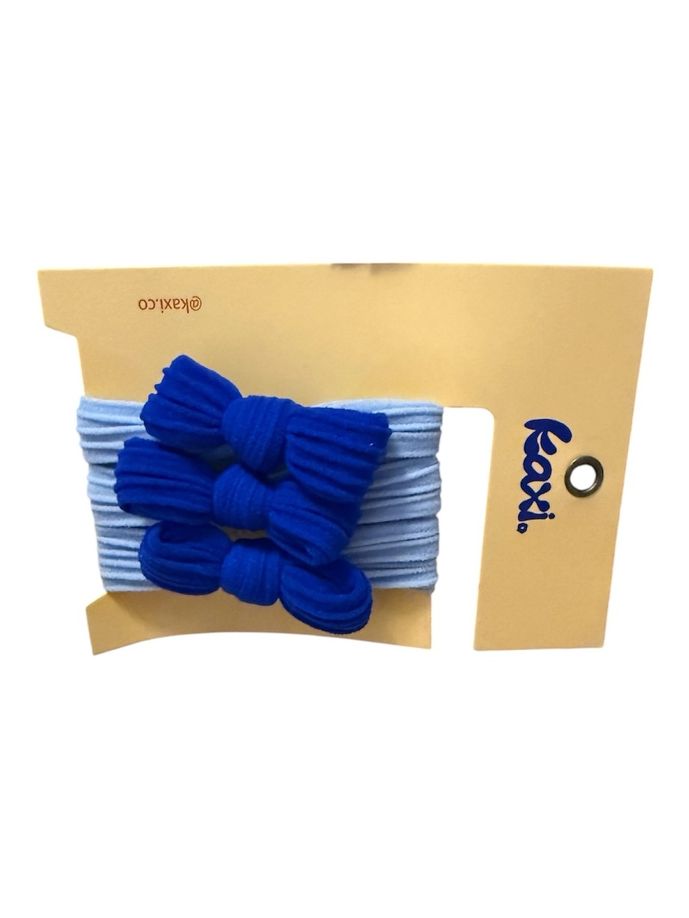Blue Bow Elastic Hair Bands for Kids - Set of 3